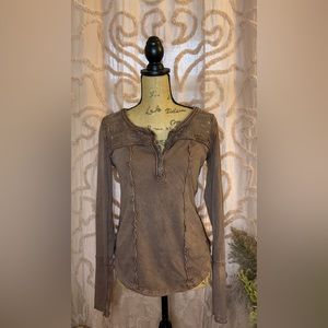 Free People Brown Long Sleeve Thermal